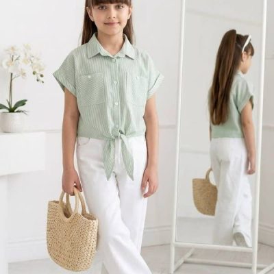 شومیز گره ای راه راه