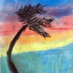 نام اثر: درخت و غروب خورشید