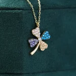 Clover Necklace Multicolor 14x11mm 14K Gold